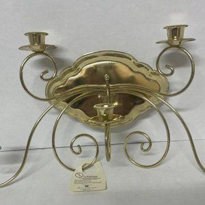 Home Interiors Gold Metal 5 Arm Candelabra Wall Sconce Candle Holder HOMCO~~